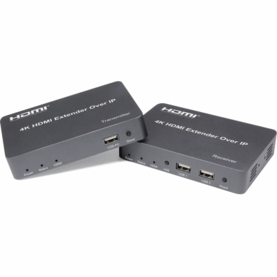 PREMIUMCORD HDMI extender s USB na 150m over IP, bez zpož...