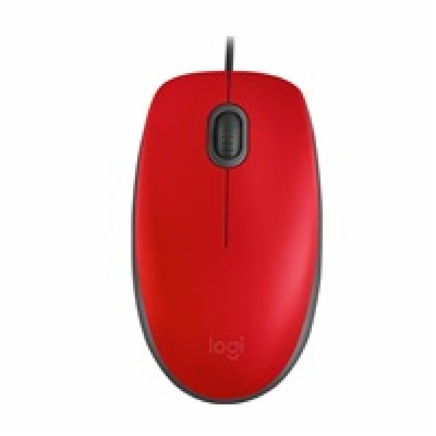 Logitech myš M110 Silent/ 3 tlačítka/ 1000dpi/ USB/ červená