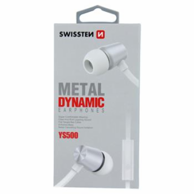 Swissten Sluchátka Earbuds Dynamic Ys500 Stříbrno/Bílé