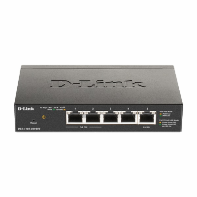 D-Link DGS-1100-05PDV2 D-Link 5-Port Gigabit PoE Smart Ma...