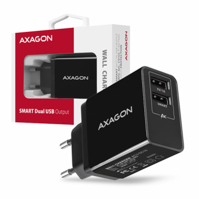 AXAGON ACU-DS16, SMART nabíječka do sítě, 2x USB výstup 5...