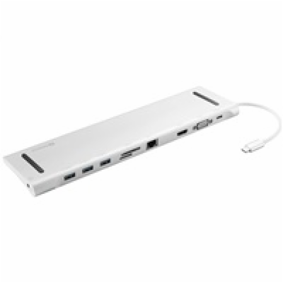 Sandberg USB-C 10v1 dokovací stanice, HDMI+3xUSB+RJ45+VGA...
