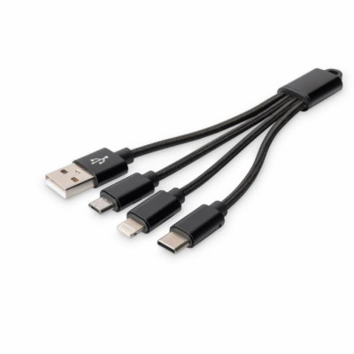 DIGITUS Nabíjecí kabel USB 3 v 1 - USB A - Lightning + mi...