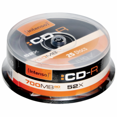 1x25 Intenso CD-R 80 / 700MB 52x Speed, Cakebox Spindel