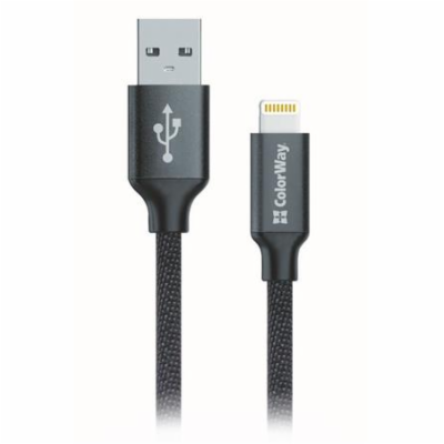 Colorway Datový Kabel USB/ Apple Lightning/ 2.1A/ 1m/ Černý