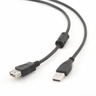 Kabel GEMBIRD USB A-A 3m 2.0 prodlužovací HQ s ferritovým...