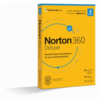 NORTON 360 DELUXE 25GB +VPN 1 uživatel pro 3 zařízení na ...