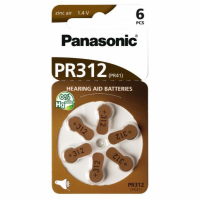 Baterie do naslouchátek Panasonic PR 312 HEP, 1 ks