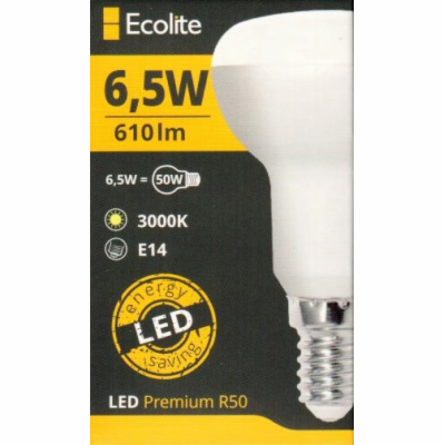 LED žárovka Ecolite, LED6,5W-E14/R50/3000 teplá bílá    E...
