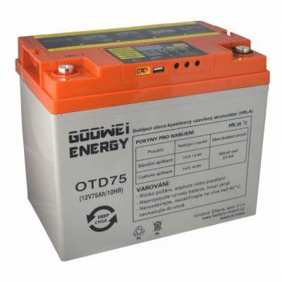 GOOWEI ENERGY OTD75 12V 75Ah - DEEP CYCLE (GEL) baterie