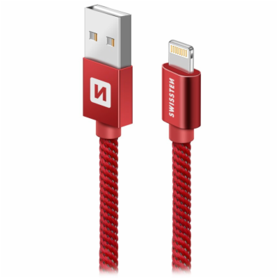 Swissten Datový Kabel Textile Usb / Lightning 2,0 M Červený