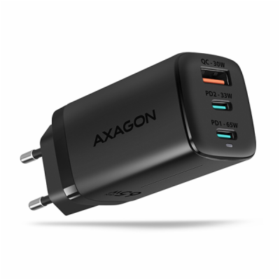 AXAGON ACU-DPQ65, GaN nabíječka do sítě 65W, 3x port (USB...