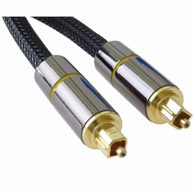 PremiumCord Optický audio kabel Toslink, OD:7mm, Gold-met...