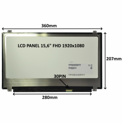 SIL LCD PANEL 15,6" FHD 1920x1080 30PIN MATNÝ / ÚCHYTY NA...