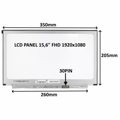 LCD PANEL 15,6" FHD 1920x1080 30PIN MATNÝ IPS / BEZ ÚCHYT...