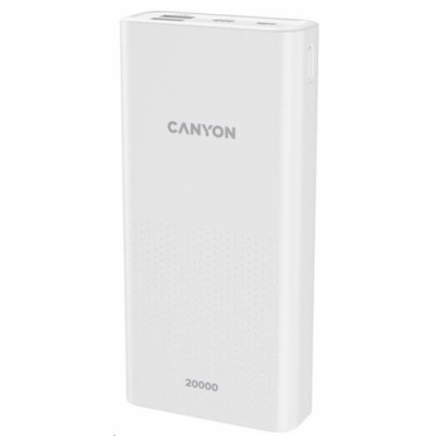 CANYON Power Bank PB-2001, 20000mAh, bílá