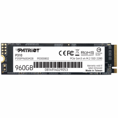 PATRIOT P310 960GB SSD / Interní / M.2 PCIe Gen3 x4 NVMe ...