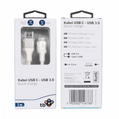 TB Touch AKTBXKU3CPREM2W TB USB 3.0/USB-C, 2m, bílý TB US...