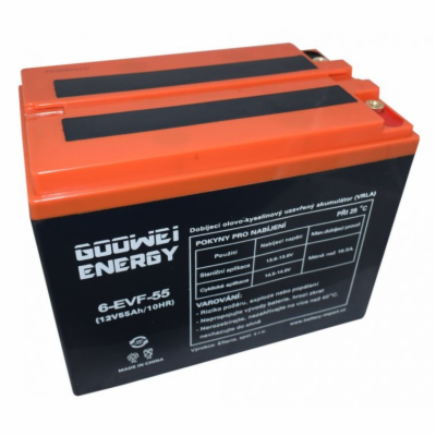 GOOWEI ENERGY 12V 55Ah 6-EVF-55 Pb trakční záložní akumul...