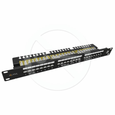 19" patch panel Solarix 24 x RJ45 CAT6 UTP s vyvazovací l...