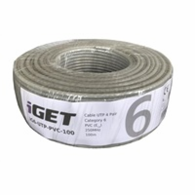 Instalační kabel iGET CAT6 UTP PVC Eca 100m/box, kabel dr...