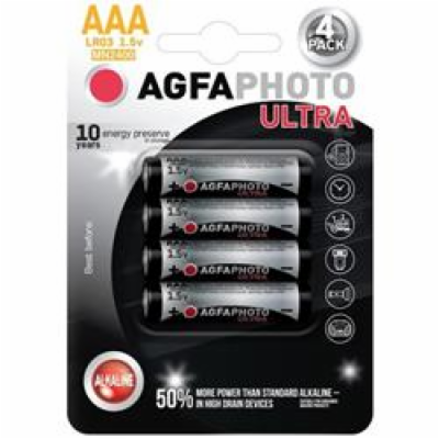 AgfaPhoto Ultra alkalická batéria 1.5V, LR03/AAA, blister...