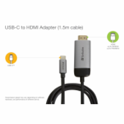 Verbatim adaptér USB-C 3.1 GEN 1 na HDMI 4K(M),  150 cm k...