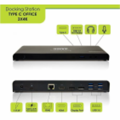 PORT CONNECT Dokovací stanice USB-C 9v1 3x4K, 2x Display ...