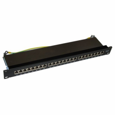 XtendLan Patch panel 19", 24 portů RJ-45, Cat6, stíněný, ...