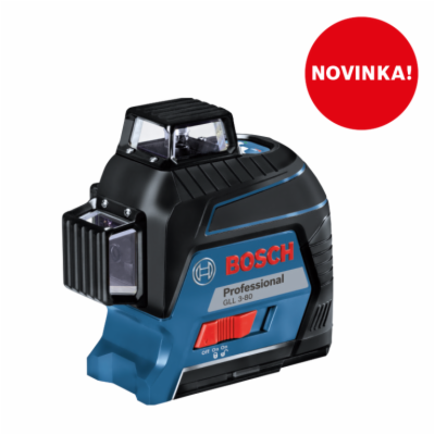 BOSCH GLL 3-80, čárový laser, až 30 m, s přijímačem až 120 m