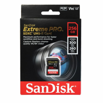 SanDisk SDHC karta 256GB Extreme PRO (300 MB/s, Class 10,...