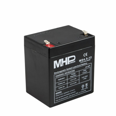 MHPower MS4.5-12 olověný akumulátor AGM 12V/4,5Ah, Faston...