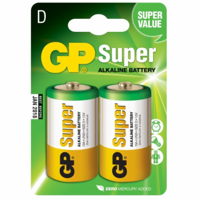 GP baterie Super Alkaline LR20 (D, velké mono) blister, 2...