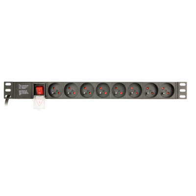 Gembird EG-PDU-014-F Gembird PDU 8 zásuvek, 1U, 16 A, 3m