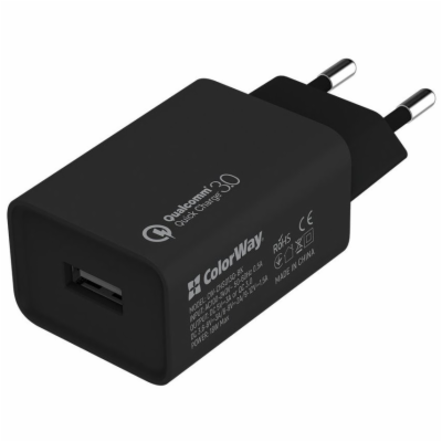 COLORWAY 1x USB/ síťová nabíječka/ 18W/ Quick Charge/ Černá