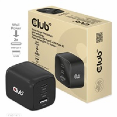 Club3D cestovní nabíječka 65W GAN technologie, 3 porty (2...