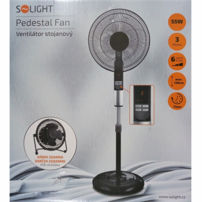 Solight ventilátor stojanový 45cm černý (1S23) + dárek(ve...
