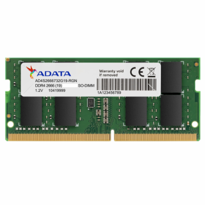Adata SO-DIMM DDR4 4GB 1x4GB 2666MHz CL19 AD4S26664G19-SG...