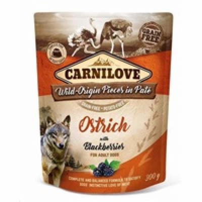 Carnilove Dog Pouch Paté Ostrich with Blackberries 300g k...