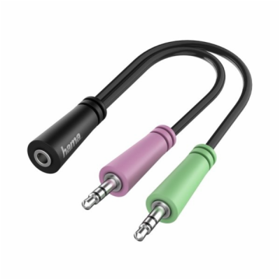Hama headset redukce jack 3,5 mm 4pól. na 2x jack vidlici...