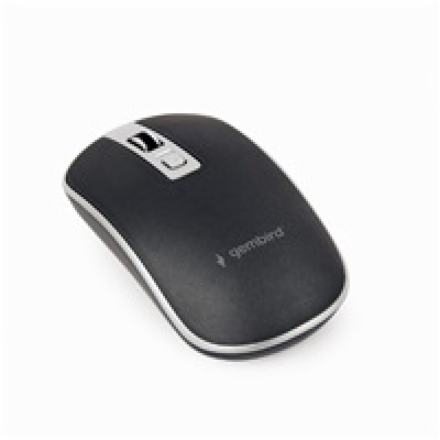 GEMBIRD myš MUSW-4B-06, černo-stříbrná, bezdrátová, USB n...