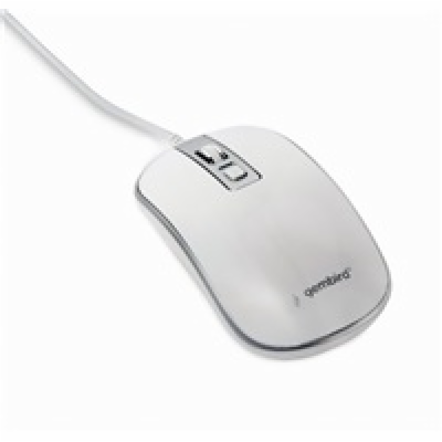 GEMBIRD myš MUS-4B-06-WS, drátová, optická, USB, bílá/stř...
