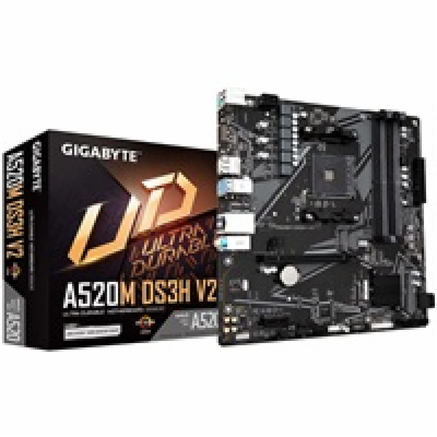 GIGABYTE MB Sc AM4 A520M DS3H V2, AMD A520, 4xDDR4, 1xHDM...