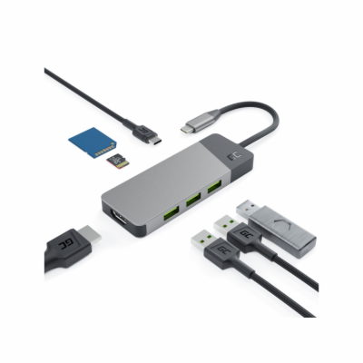 HUBGC01 GreenCell dokovací stanice USB-C 7v1 Univerzální ...