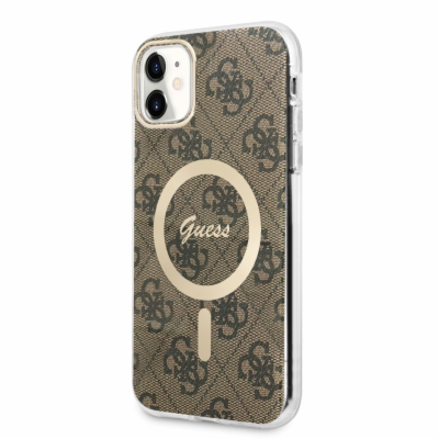 Guess IML 4G MagSafe Zadní Kryt pro iPhone 11 Brown Guess...