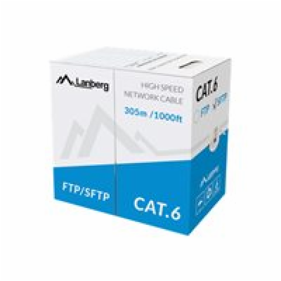 LANBERG LAN KABEL CAT.6 SFTP 305M PEVNÝ CU ŠEDÝ CPR + FLU...