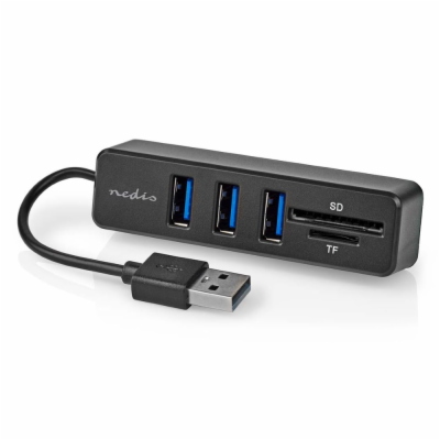 Nedis CCGB60250BK01 - USB hub | 1x USB-A | 3x USB A Zásuv...