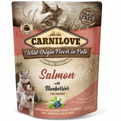 Carnilove Dog Pouch Paté Salmon with Blueberries for Pupp...