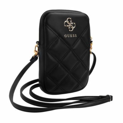 Guess PU Quilted 4G Metal Logo Wallet Phone Bag Zipper Bl...
