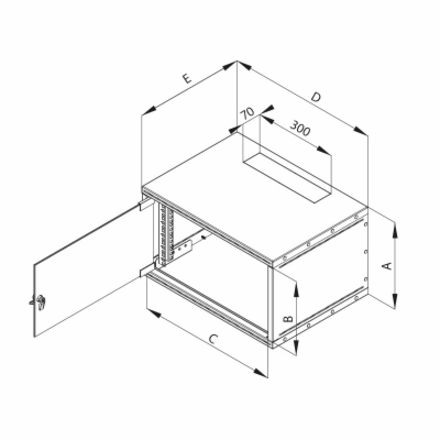 19"rozvaděč jednodíl.6U/400mm FLAT-PACK plech.dv.